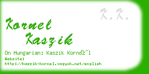 kornel kaszik business card